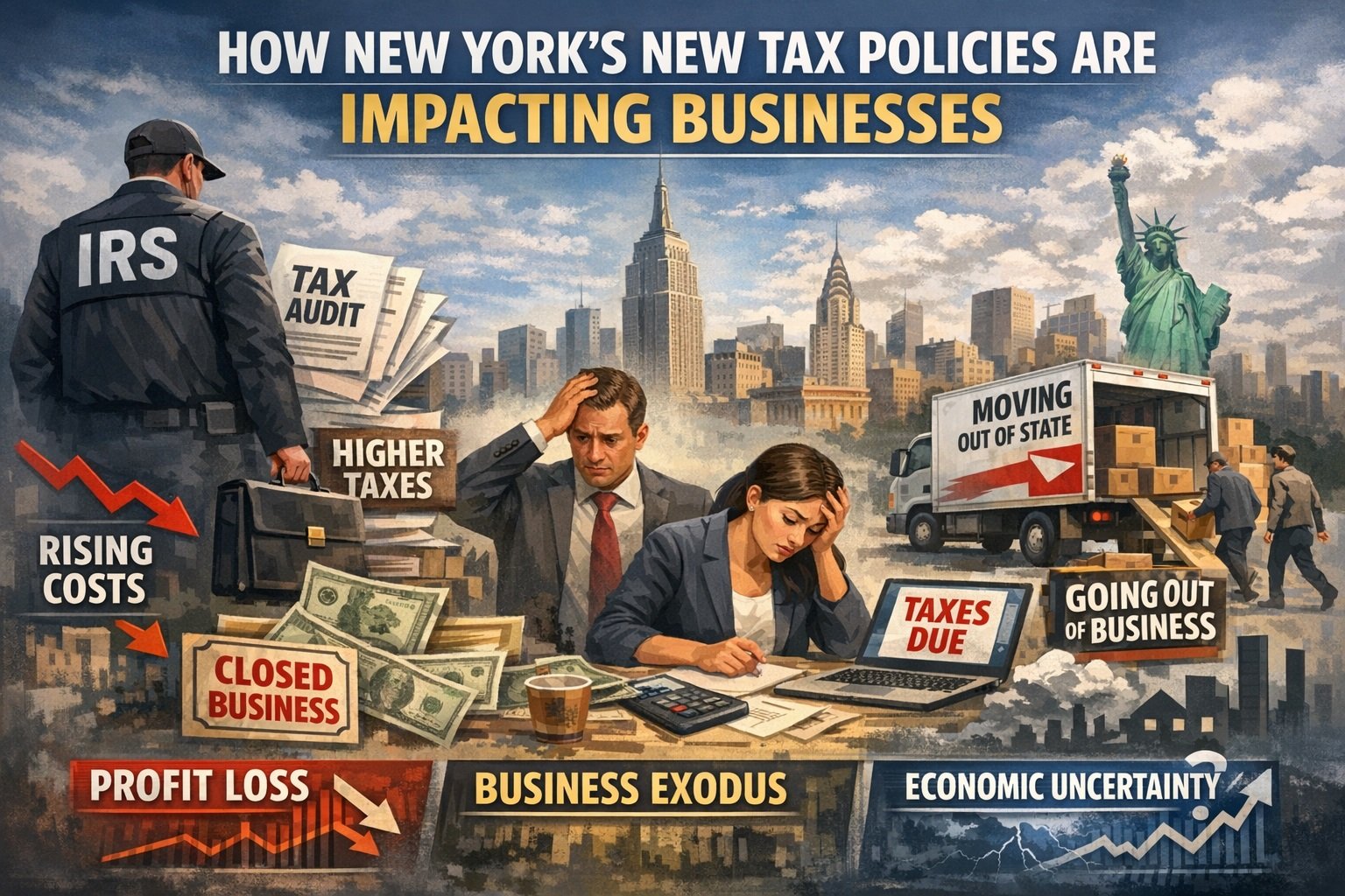 An overview of how New York’s 2026 tax policies are affecting small businesses, corporations, and market pricing.
