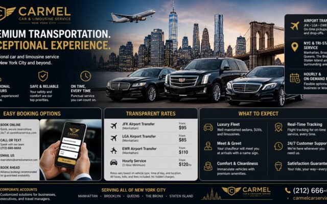 Carmel Car and Limousine Service vehicle providing airport and city rides in New York City