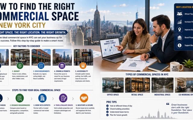 Business owners searching for commercial office and retail space in New York City
