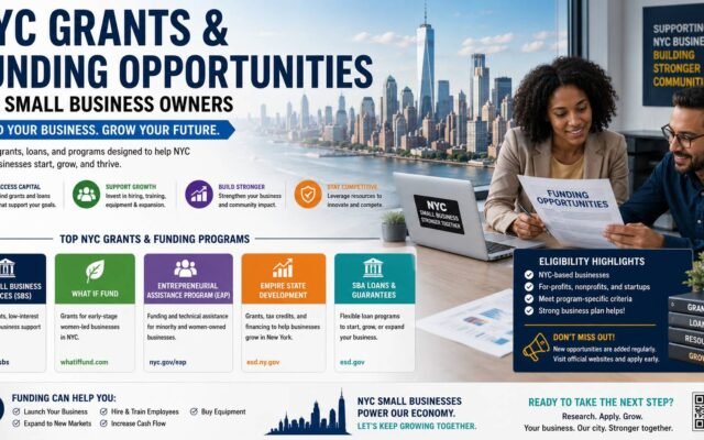 NYC small business owner exploring grants funding and startup financial opportunities