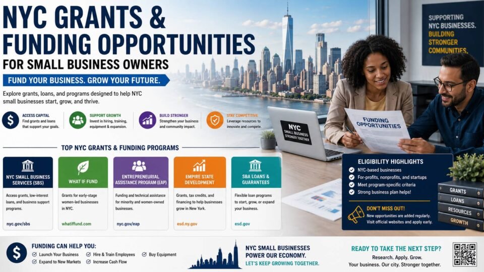 NYC small business owner exploring grants funding and startup financial opportunities
