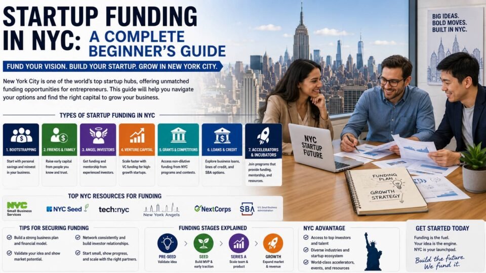 NYC startup founders discussing business funding and investment opportunities