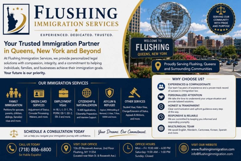 Professional immigration consultant assisting clients with visa applications, green card forms, citizenship paperwork, and immigration documents in a modern office.