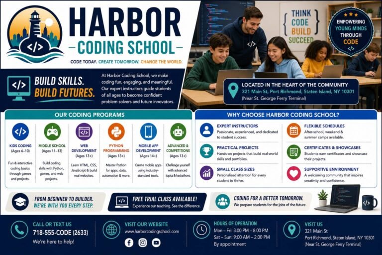 Coding instructor teaching students programming, web development, and software engineering in a modern computer lab with laptops and code on screen.