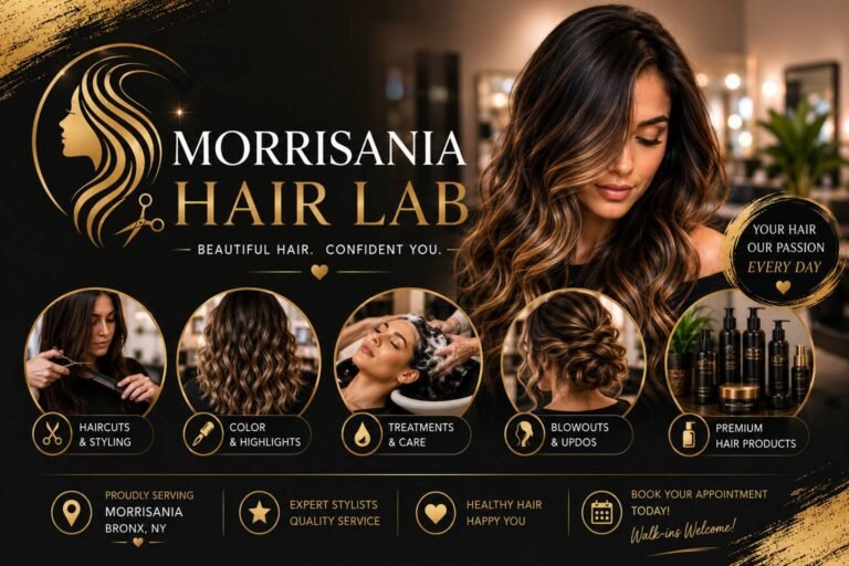 Professional hairstylist providing a haircut and hair styling service to a client in a modern salon with premium hair care products and styling tools.