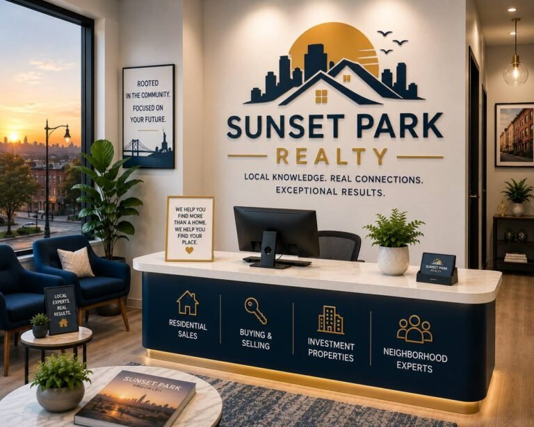 Professional real estate agent meeting with clients in a modern office to discuss home buying, property listings, and real estate investment opportunities.